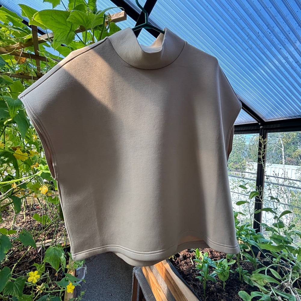 Leze The Label Beige Turtleneck Top